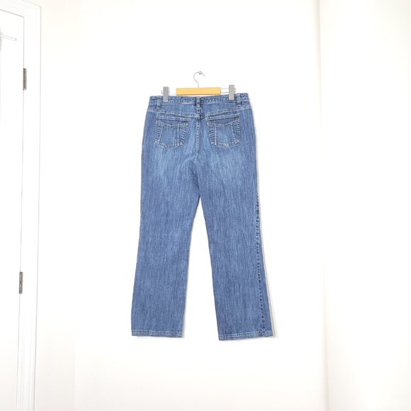Liz Claiborne Denim Blue Jeans Stretch Straight Leg Classic Casual Womens 8 - Picture 7 of 14